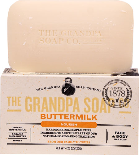 The Grandpa Soap Co Face and Body Bar Soap Buttermilk Nourish -- 4.25 oz