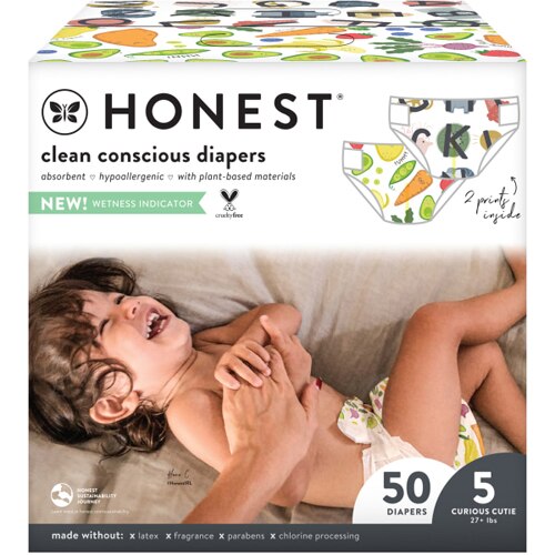 The Honest Company Clean Conscious Diapers Size 5 So Delish + All the Letters -- 50 Diapers
