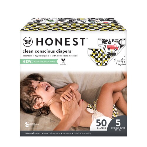 The Honest Company Club Box Diapers Size 5 Big Trucks - So Bananas -- 50 Diapers