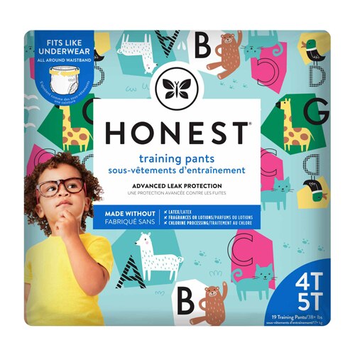 The Honest Company Training Pants Size 4T - 5T Animals and ABCs