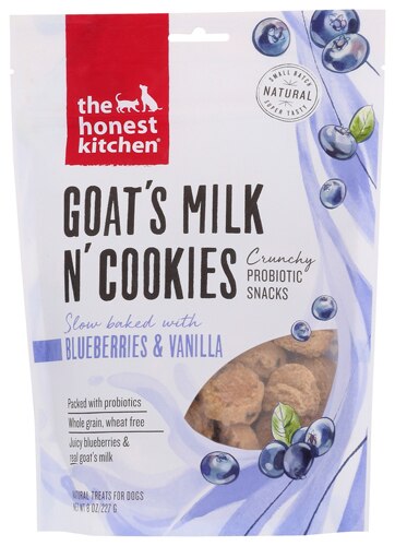 The Honest Kitchen Goat's Milk N' Cookies Blueberries & Vanilla Treats for Dogs -- 8 oz