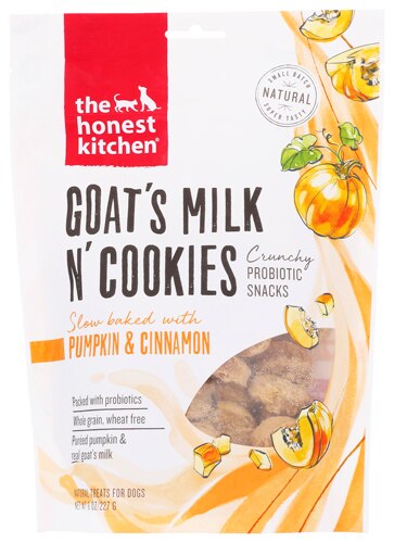 The Honest Kitchen Goat's Milk N' Cookies Pumpkin & Cinnamon Treats for Dogs -- 8 oz