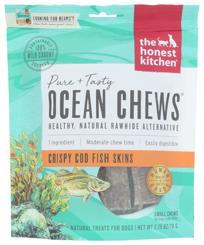 The Honest Kitchen Ocean Chews Crispy Cod Fish Skins Dog Treats -- 2.75 oz
