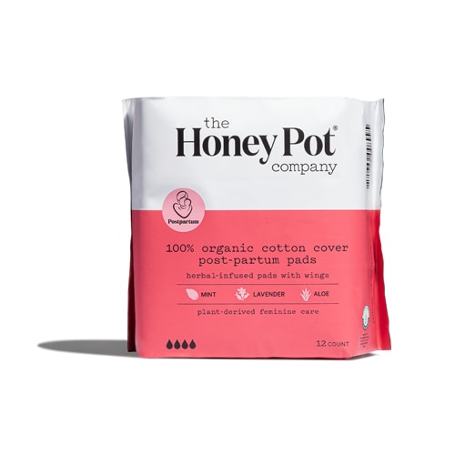 The Honey Pot Company Organic Top Sheet Postpartum Herbal Pads -- 12 Pads