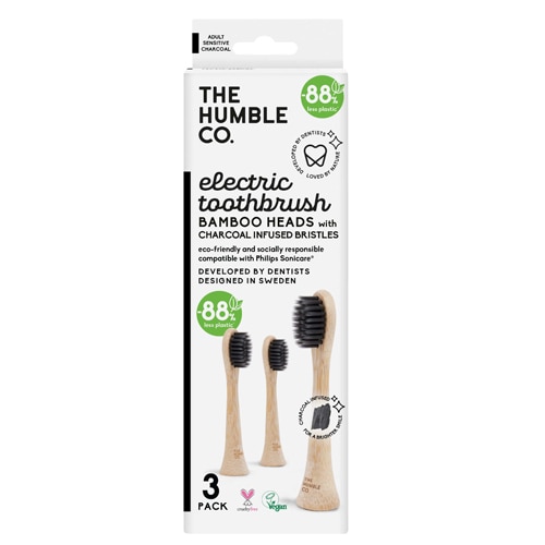 The Humble Co Electric Toothbrush Bamboo Heads with Sensitive Bristles
