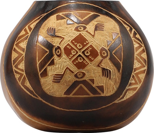 The Mate Factor Assorted Carved Gourd From Argentina -- 1 Piece
