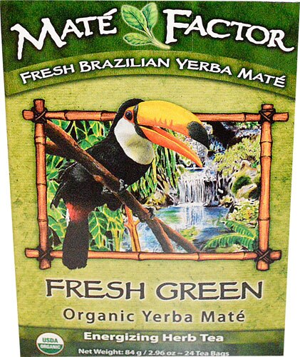The Mate Factor Organic Yerba Mate Energizing Herb Tea Fresh Green -- 24 Tea Bags