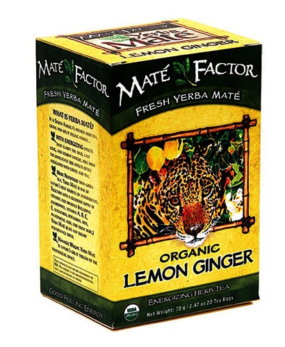 The Mate Factor Organic Yerba Mate Lemon Ginger -- 20 Tea Bags