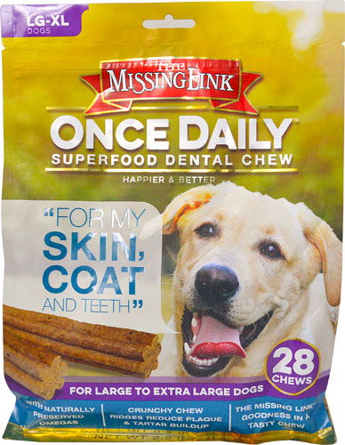The Missing Link Once Daily™ Superfood Dental Chew Skin Coat &amp; Teeth LG-XL Dogs -- 28 Chews