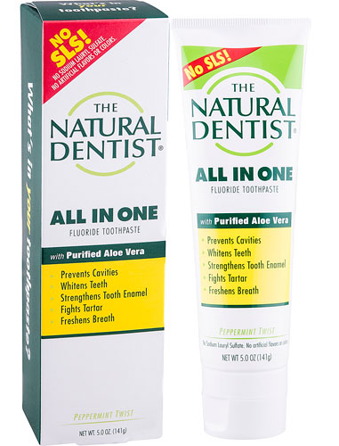 The Natural Dentist Healthy Teeth & Gums™ All In One Fluoride Toothpaste Peppermint Twist