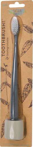The Natural Family Co Bio Toothbrush and Stand Soft Bristles Monsoon Mist -- 1 Toothbrush