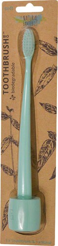 The Natural Family Co Bio Toothbrush and Stand Soft Bristles River Mint -- 1 Toothbrush