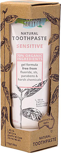 The Natural Family Co Natural Toothpaste Sensitive Australian River Mint -- 3.88 oz