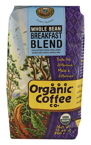 The Organic Coffee Co Whole Bean Coffee Breakfast Blend -- 12 oz