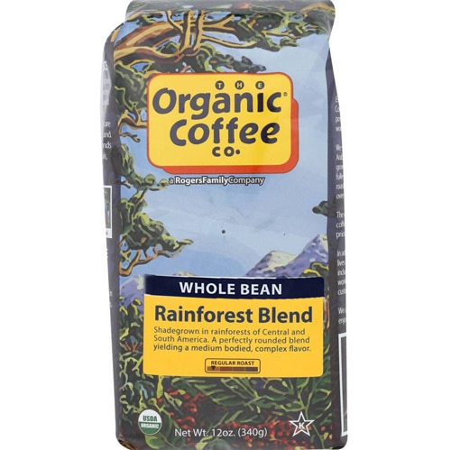The Organic Coffee Co Whole Bean Coffee Rainforest Blend -- 12 oz