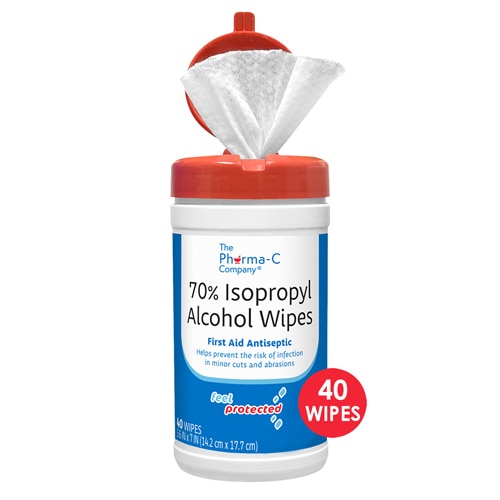 The Pharma-C Company 70% Isopropyl Alcohol Wipes First Aid Antiseptic