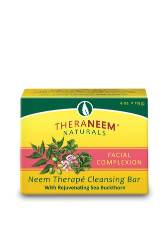 TheraNeem Therape Cleansing Bar Facial Complexion with Rejuvenating Sea Buckthorn -- 4 oz