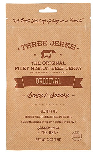 Three Jerks Filet Mignon Beef Jerky Gluten Free Original -- 2 oz