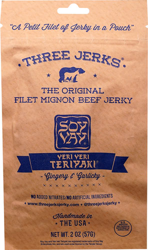 Three Jerks Filet Mignon Beef Jerky Veri Veri Teriyaki -- 2 oz