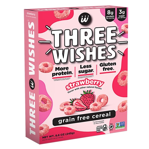 Three Wishes Gluten Free Cereal High Protein Strawberry