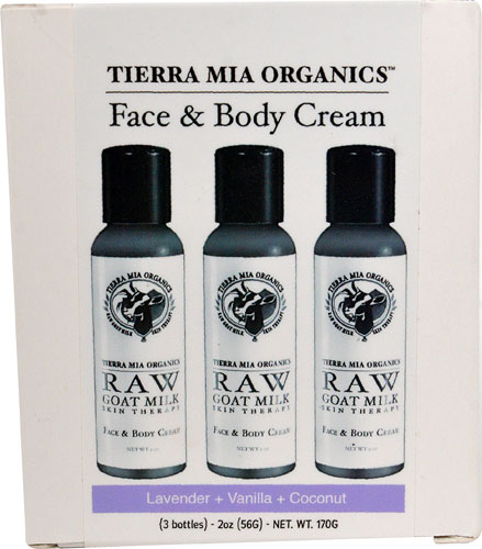 Tierra Mia Organics Face &amp; Body Cream Variety 3-Pack Lavender &amp; Vanilla &amp; Coconut -- 2 oz Each / Pack of 3