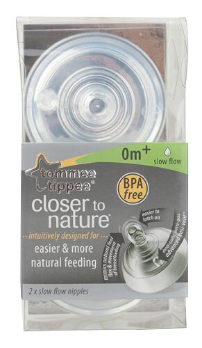 Tommee Tippee Closer to Nature Slow Flow Nipples -- 2 Nipples