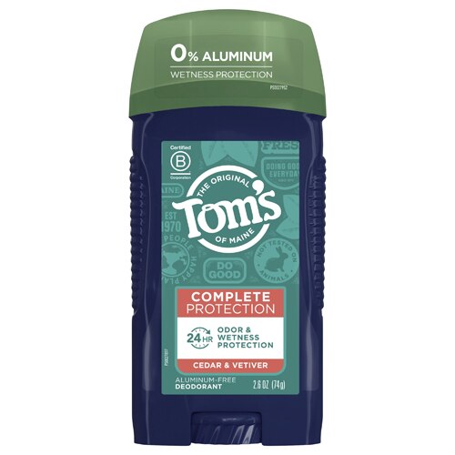 Tom's of Maine Aluminum-Free Deodorant Complete Protection Cedar & Vetiver -- 2.6 oz