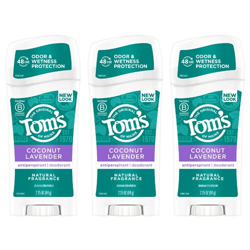 Tom's of Maine Long Lasting Deodorant Stick Wild Lavender -- 2.25 oz Each / Pack of 3