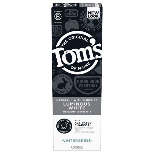 Tom's of Maine Luminous White® Toothpaste with Charcoal Wintergreen -- 4 oz