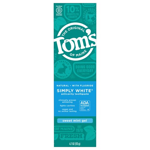 Tom's of Maine Simply White® Fluoride Natural Toothpaste Sweet Mint Gel -- 4.7 oz