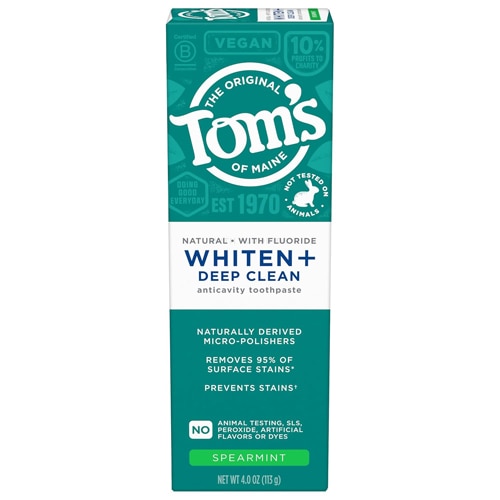 Tom's of Maine Whiten + Deep Clean Fluoride Toothpaste Speamint