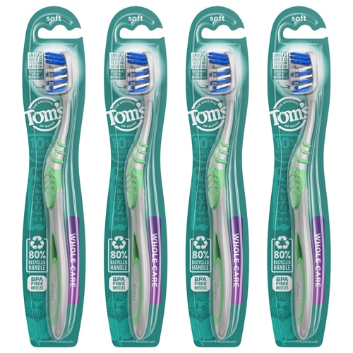 Tom's of Maine Whole Care Soft Toothbrush 4 Pack