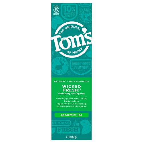 Tom's of Maine Wicked Fresh Fluoride Natural Toothpaste Spearmint Ice -- 4.7 oz