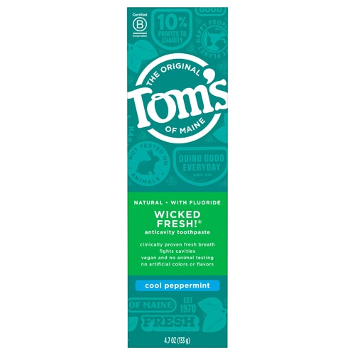 Tom's of Maine Wicked Fresh! Natural Toothpaste with Fluoride Cool Peppermint -- 4.7 oz