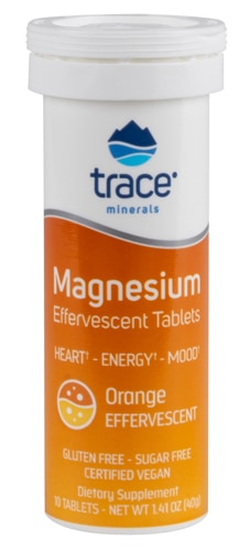 Trace Minerals Research Magnesium Effervescent Tablets Tube Orange -- 10 Tablets