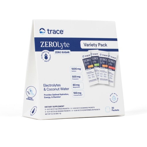 Trace Minerals Research ZEROLyte Electrolyte Drink Mix Multi Pack Orange Citrus Watermelon Mango