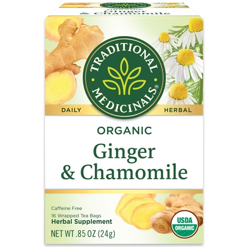 Traditional Medicinals Herbal Tea Organic Ginger and Chamomile -- 16 Tea Bags