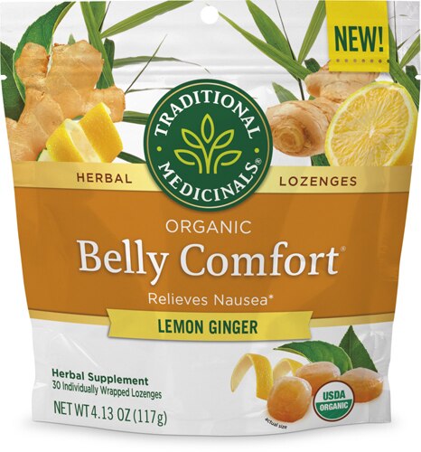 Traditional Medicinals Organic Belly Comfort Lemon Ginger -- 30 Lozenges