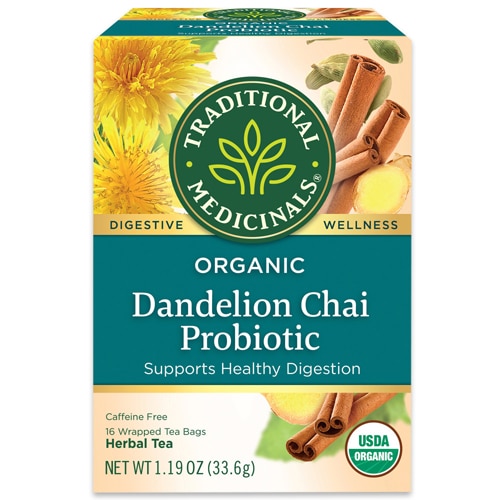 Traditional Medicinals Organic Dandelion Chai Probiotic Tea -- 16 Tea Bags