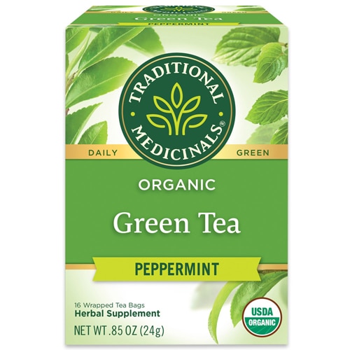 Traditional Medicinals Organic Green Tea Peppermint -- 16 Tea Bags
