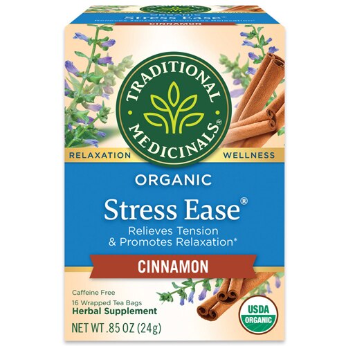 Traditional Medicinals Organic Stress Ease Herbal Tea Cinnamon -- 16 Tea Bags