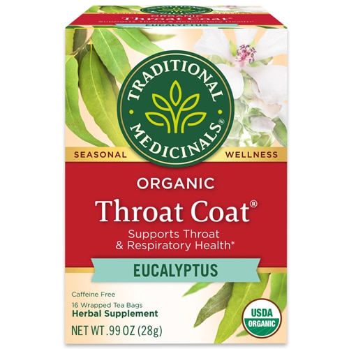 Traditional Medicinals Organic Throat Coat Tea Eucalyptus -- 16 Tea Bags