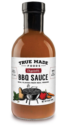 True Made Foods BBQ Sauce Paleo - 50 Percent Less Sugar Vegetable -- 18 oz