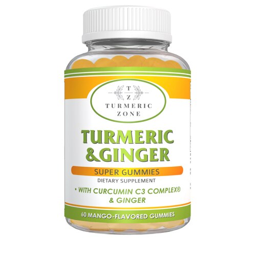 Turmeric Zone Turmeric & Ginger Super Gummies Mango 60 Gummies