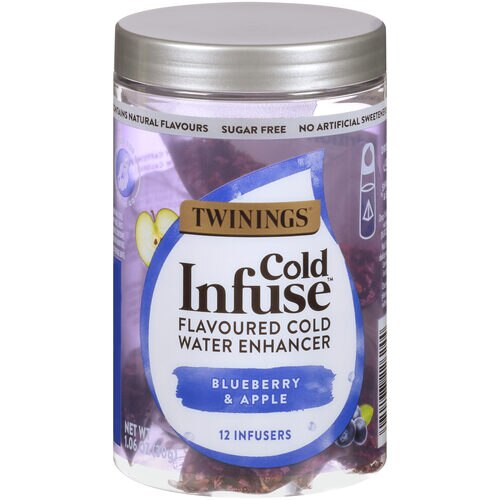 Twinings Cold Infuse Flavored Cold Water Enhancer Blueberry & Apple -- 12 Infusers