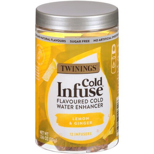 Twinings Cold Infuse Flavored Cold Water Enhancer Lemon & Ginger -- 12 Infusers