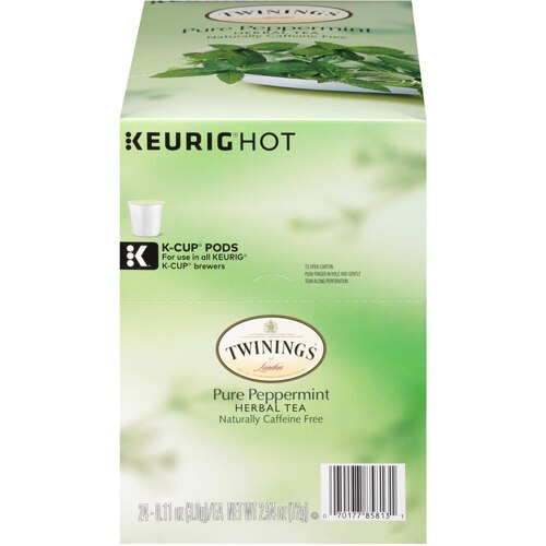 Twinings Naturally Caffeine Free Tea K-Cups Pure Peppermint -- 24 K-Cups