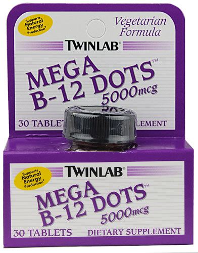 Twinlab Mega B-12 Dots™ -- 5000 mcg - 30 Tablets