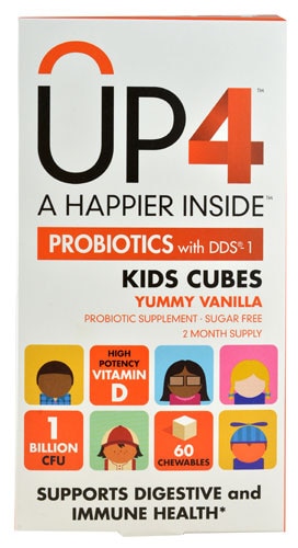 UP4 Probiotics Kids Cubes Yummy Vanilla -- 1 billion CFU - 60 Chewables