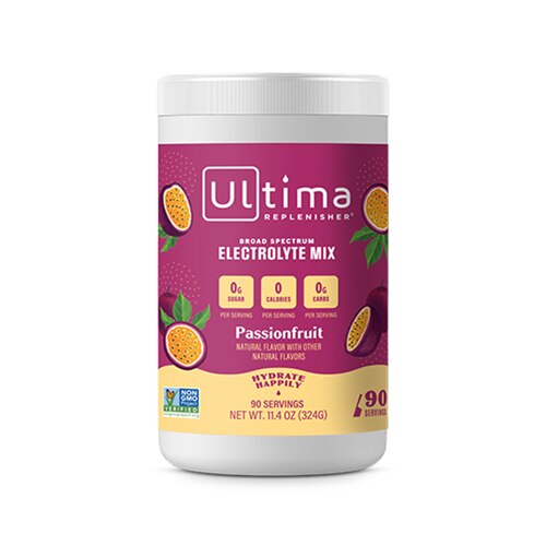 Ultima Health Products Ultima Replenisher - Hydration Electrolyte Canister Drink Mix Passionfruit -- 90 Servings